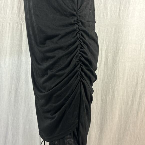 BTFMB Black Sleeveless Ruched Knit Mini Dress in Black - Picture 3 of 7
